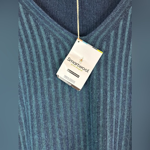 Smartwool Shadow Pine Colorblock Sweater Twilight Blue Heather Women’s Size XL - Picture 7 of 13